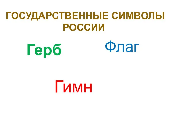 Государственные символы России Герб Флаг Гимн