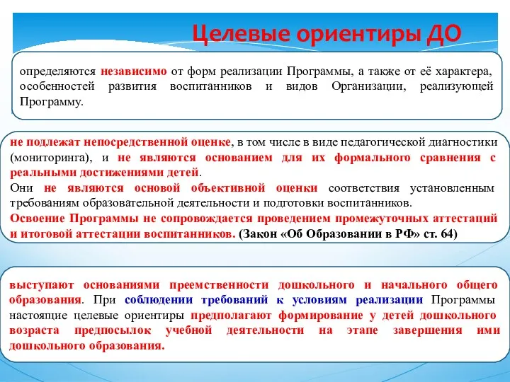 определяются независимо от форм реализации Программы, а также от её характера, особенностей развития