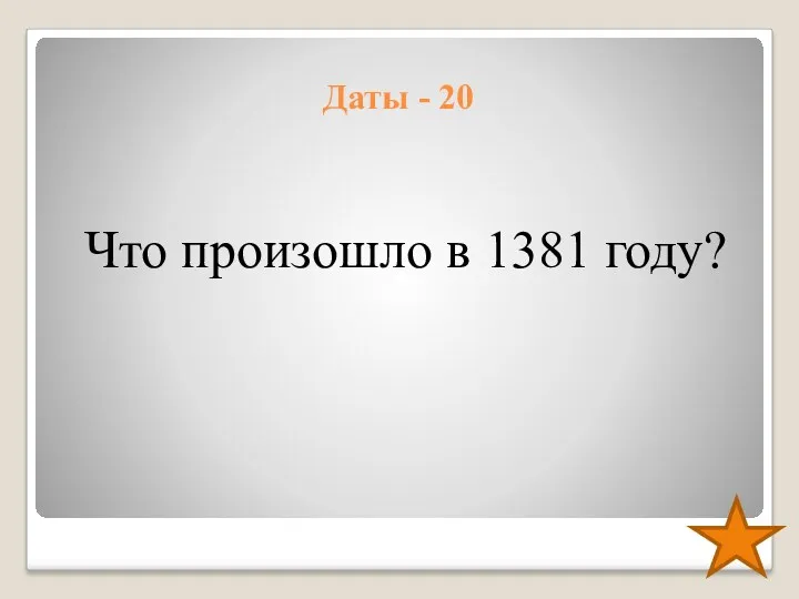 Даты - 20 Что произошло в 1381 году?