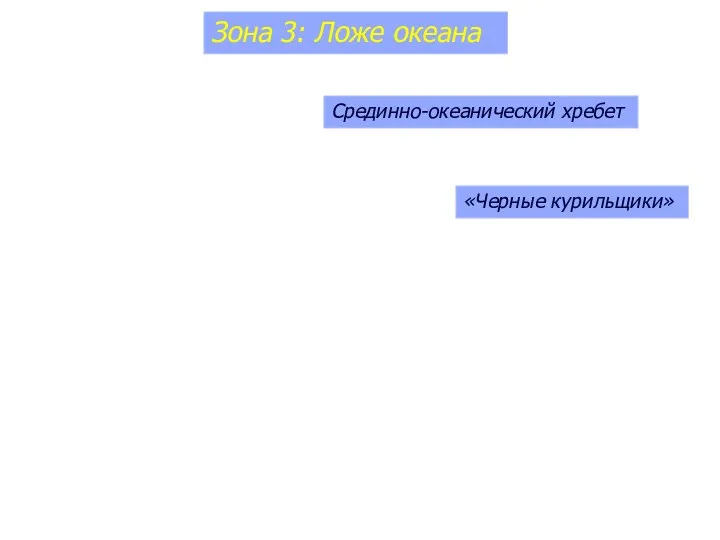 Зона 3: Ложе океана Срединно-океанический хребет «Черные курильщики»