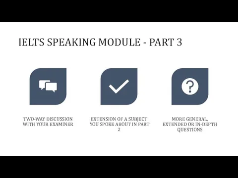 IELTS SPEAKING MODULE - PART 3