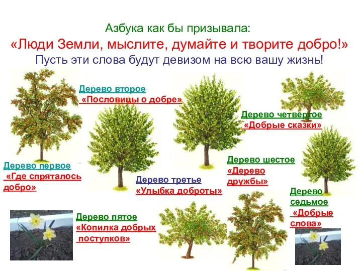 Азбука как бы призывала: «Люди Земли, мыслите, думайте и творите добро!» Пусть эти