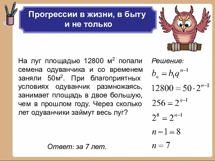 На луг площадью 12800 м2 попали семена одуванчика и со временем заняли 50м2.