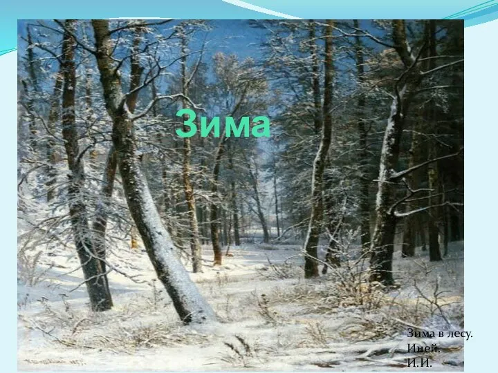Зима в лесу. Иней. И.И.Шишкин Зима