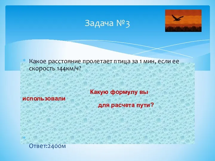 Какое расстояние пролетает птица за 1 мин, если ее скорость