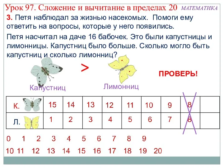 3. Петя наблюдал за жизнью насекомых. Помоги ему ответить на