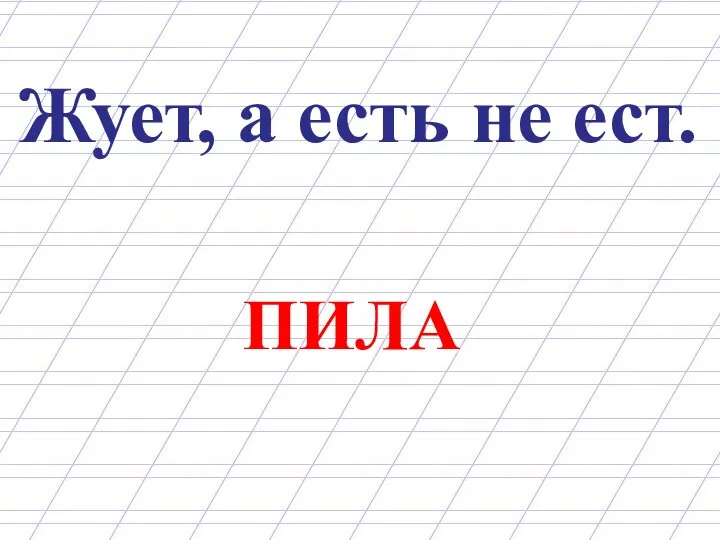 Жует, а есть не ест. ПИЛА