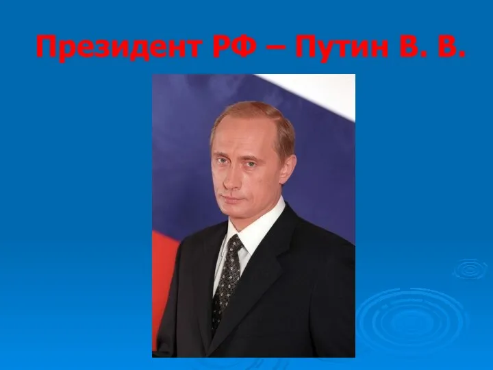 Президент РФ – Путин В. В.