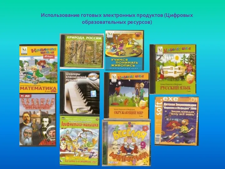Использование готовых электронных продуктов (Цифровых образовательных ресурсов)