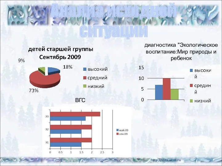Анализ исходной ситуации диагностика "Экологическое воспитание:Мир природы и ребенок ВГС