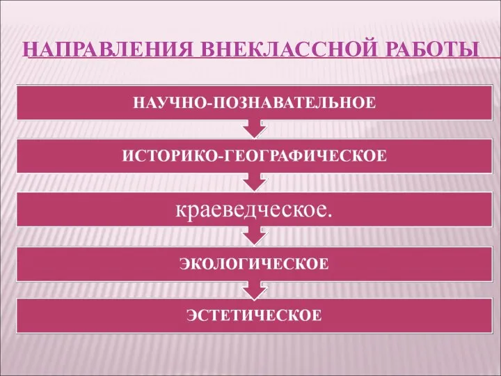 НАПРАВЛЕНИЯ ВНЕКЛАССНОЙ РАБОТЫ