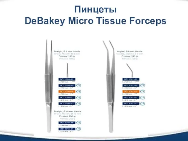 Пинцеты DeBakey Micro Tissue Forceps