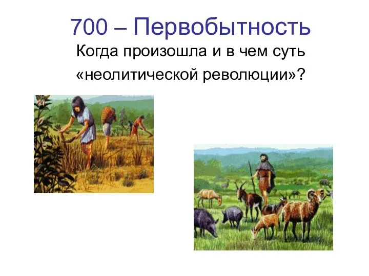 700 – Первобытность Когда произошла и в чем суть «неолитической революции»?