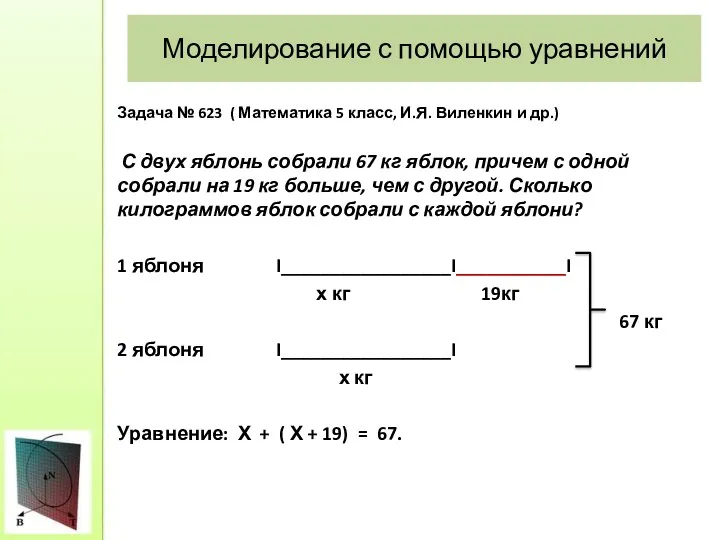 Моделирование с помощью уравнений Задача № 623 ( Математика 5