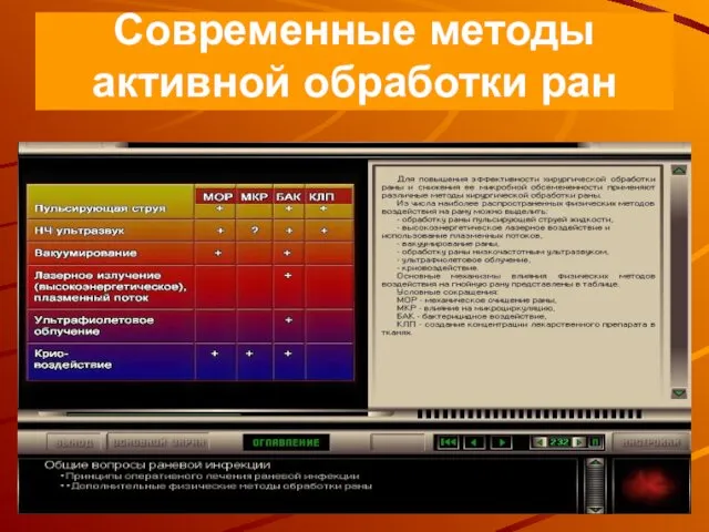 * Современные методы активной обработки ран