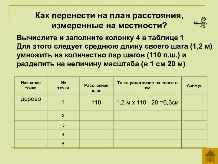 Как перенести на план расстояния, измеренные на местности? Вычислите и