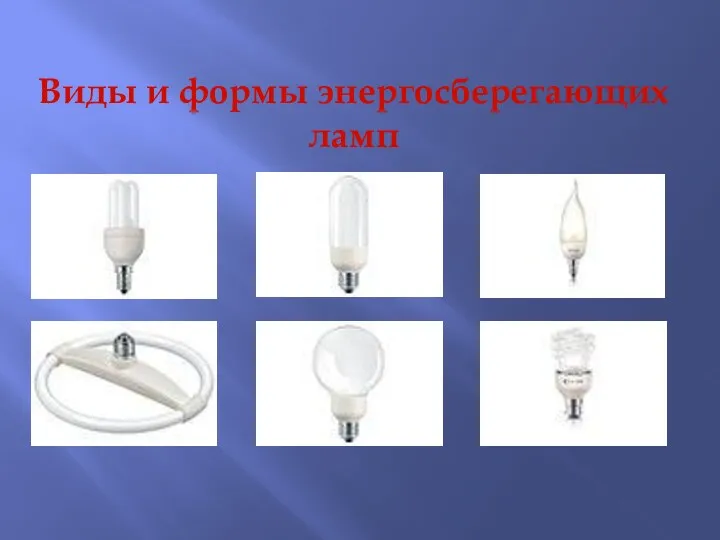 Виды и формы энергосберегающих ламп