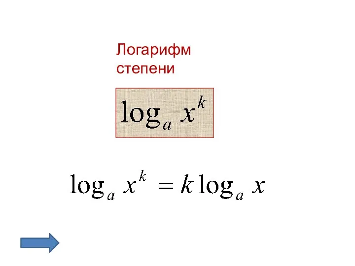 Логарифм степени