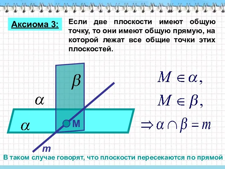 Если две плоскости имеют общую точку, то они имеют общую