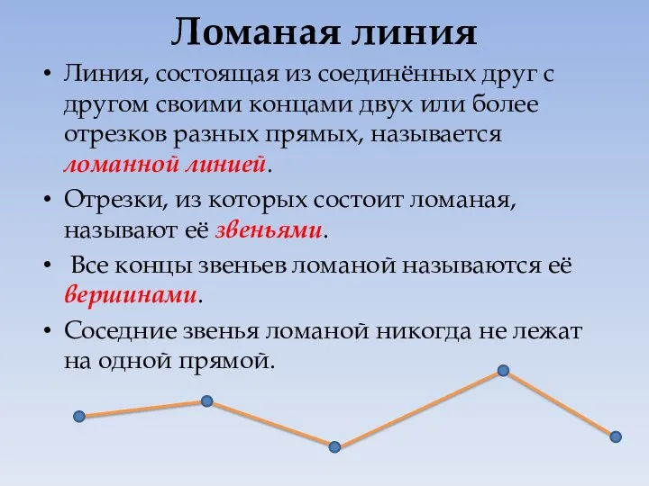 Ломаная линия Линия, состоящая из соединённых друг с другом своими