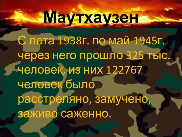 Маутхаузен С лета 1938г. по май 1945г. через него прошло