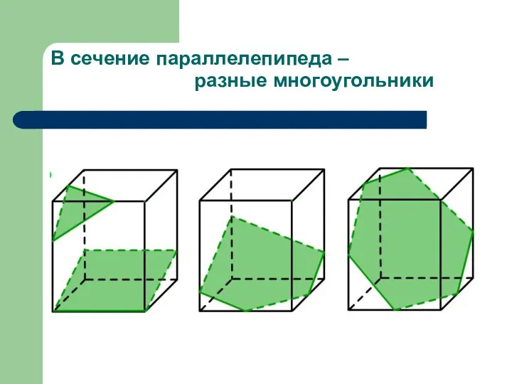 В сечение параллелепипеда – разные многоугольники