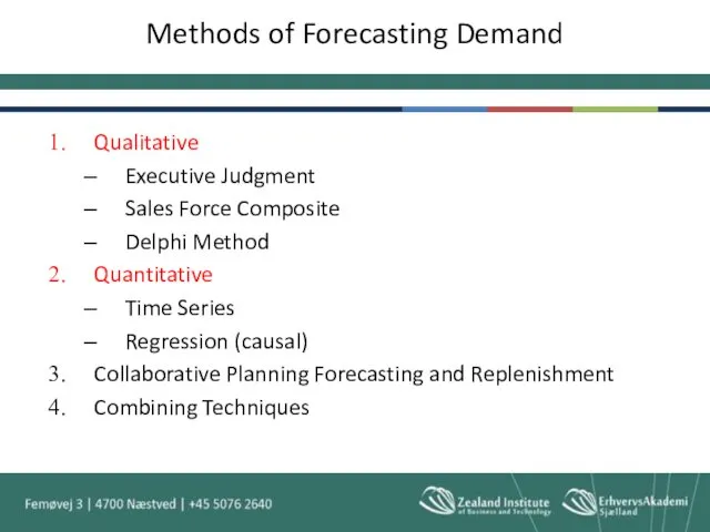 Methods of Forecasting Demand Qualitative Executive Judgment Sales Force Composite