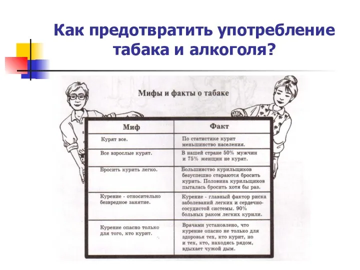 Как предотвратить употребление табака и алкоголя?