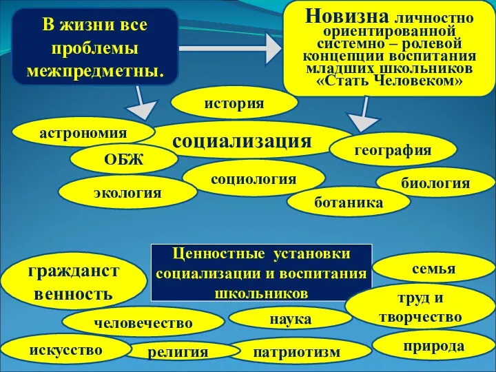 В жизни все проблемы межпредметны. Новизна личностно ориентированной системно –