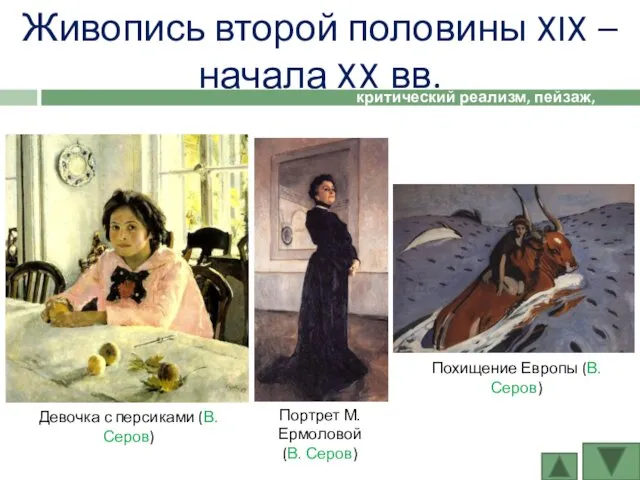 Живопись второй половины XIX – начала XX вв. критический реализм, пейзаж, модерн Девочка