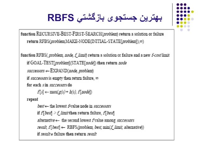 بهترين جستجوی بازگشتي RBFS
