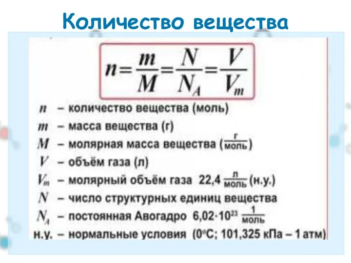 Количество вещества