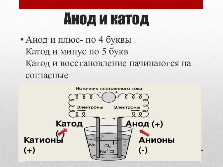 Анод и катод Анод и плюс- по 4 буквы Катод