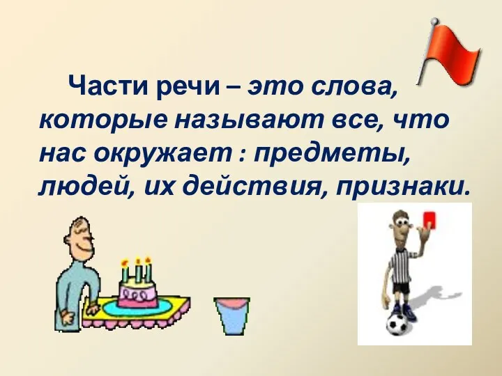 Части речи – это слова, которые называют все, что нас