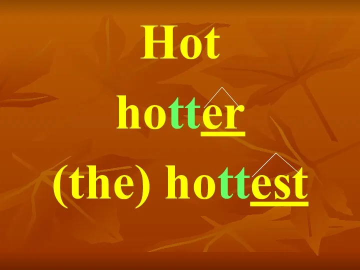 Hot hotter (the) hottest