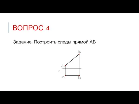 ВОПРОС 4 Задание: Построить следы прямой АВ