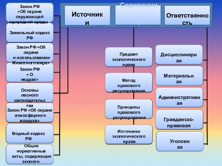 Закон РФ «Об охране окружающей природной среды» Земельный кодекс РФ