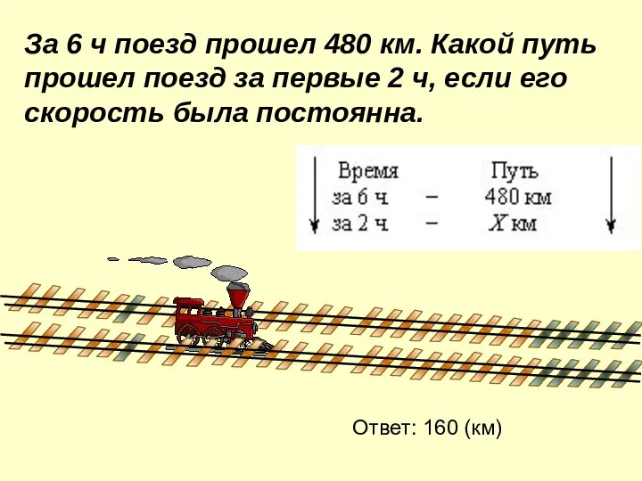 За 6 ч поезд прошел 480 км. Какой путь прошел поезд за первые