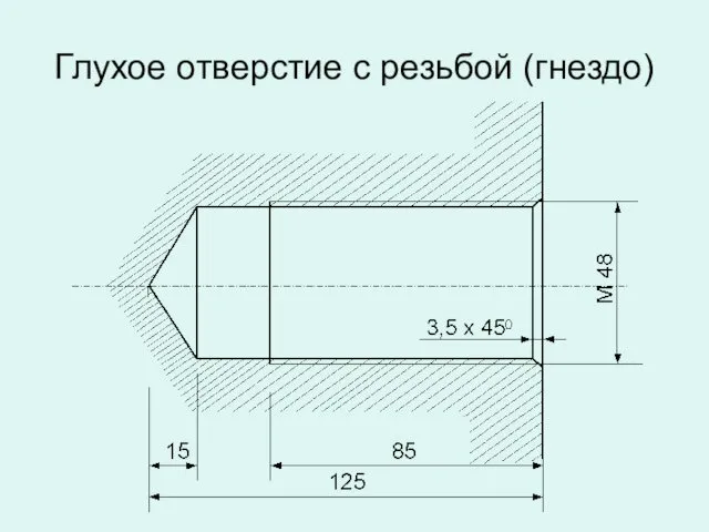 Глухое отверстие с резьбой (гнездо)