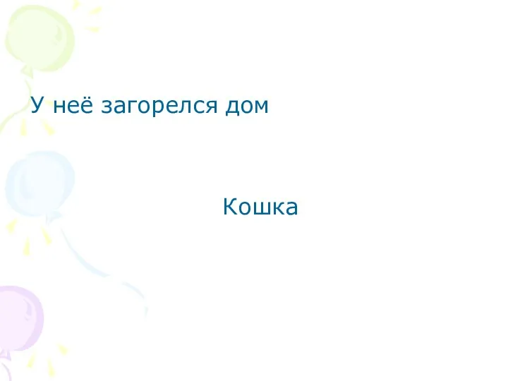 У неё загорелся дом Кошка