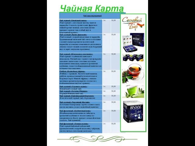 Чайная Карта