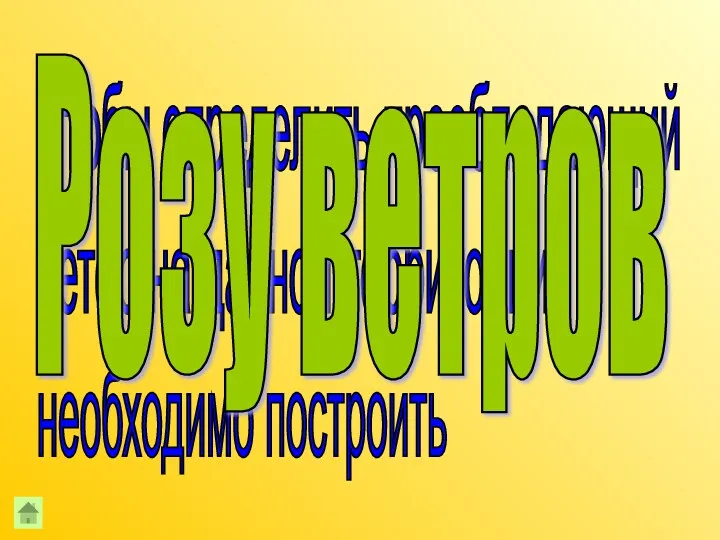 Чтобы определить преобладающий ветер на данной территории, необходимо построить Розу ветров