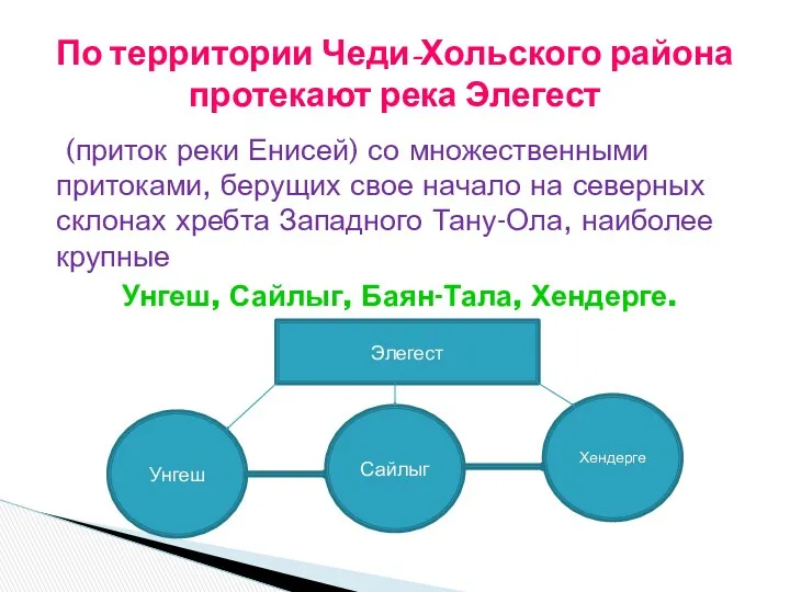 (приток реки Енисей) со множественными притоками, берущих свое начало на