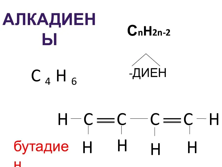 алкадиены СnH2n-2 C 4 H 6 H H C C