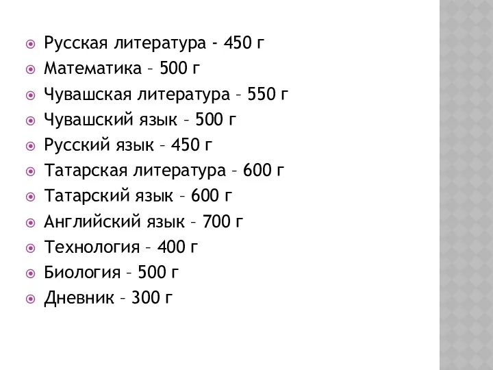 Русская литература - 450 г Математика – 500 г Чувашская