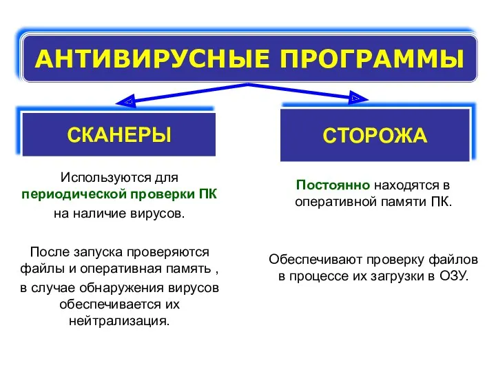 Используются для периодической проверки ПК на наличие вирусов. После запуска