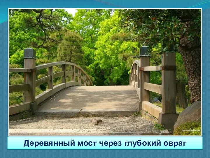 Деревянный мост через глубокий овраг