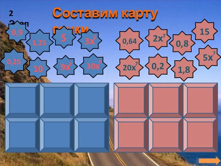 2 Этап Составим карту гонки 0,9 1,25 10 0,25 5