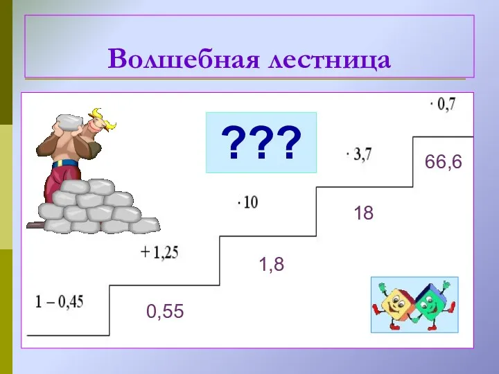 Волшебная лестница 0,55 1,8 18 66,6 ???