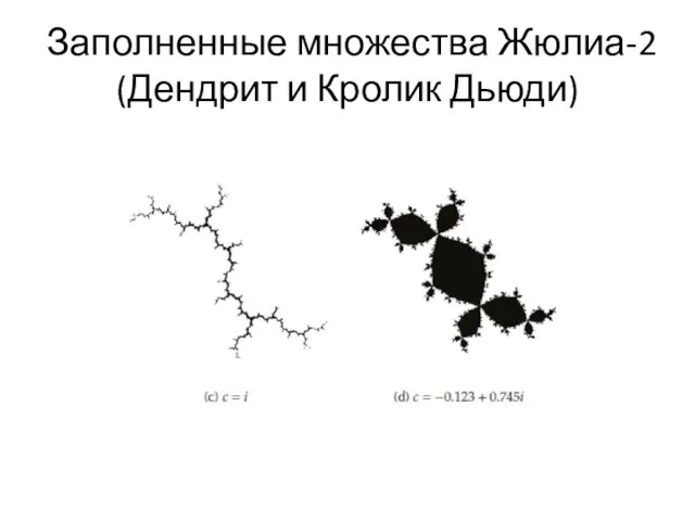 Заполненные множества Жюлиа-2 (Дендрит и Кролик Дьюди)